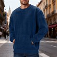 thumbnail image 5 of YOIAVAIOY Mens Lightweight Pullover Acid Washed Vintage Long Sleeve Sweatshirt Basic Athletic Oversized Sweatshirts with Pockets Blue M, 5 of 10