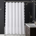 thumbnail image 6 of Unique Bargains Boho Wavy Trim Shower Curtain Sets with 12 Hooks White 72"W x 72"L, 6 of 7