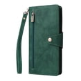 thumbnail image 4 of Feishell for Google Pixel 8a Wallet Case with Wrist Strap,Premium PU Leather Zipper Pocket Magnetic Buckle Folio Flip ID Credit Card Slots Shockproof Kickstand Phone Case for Women Men,Green, 4 of 15