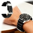 thumbnail image 2 of 22mm Suitable for Precision SKX007 Turtle Metal Ring Rubber Strap Watch Strap with Raised Silicone Steel Ring Strap, 2 of 5