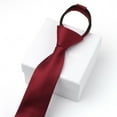 thumbnail image 2 of Cravate Rétro Étroite Mode et Pratique Cravate Fine Cravate Pratique pour Mariage Fête Club Mariée Robe Rouge Vin, 2 of 7