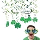 thumbnail image 2 of 30 juegos de espirales colgantes verdes con trébol de cuatro hojas de papel para el Día de San Patricio, 2 of 6
