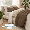 thumbnail image 3 of Bare Home Quilt Set - 2 Piece - Diamond Stitched Bedspread Coverlet - Twin/Twin XL, Cocoa, 3 of 8