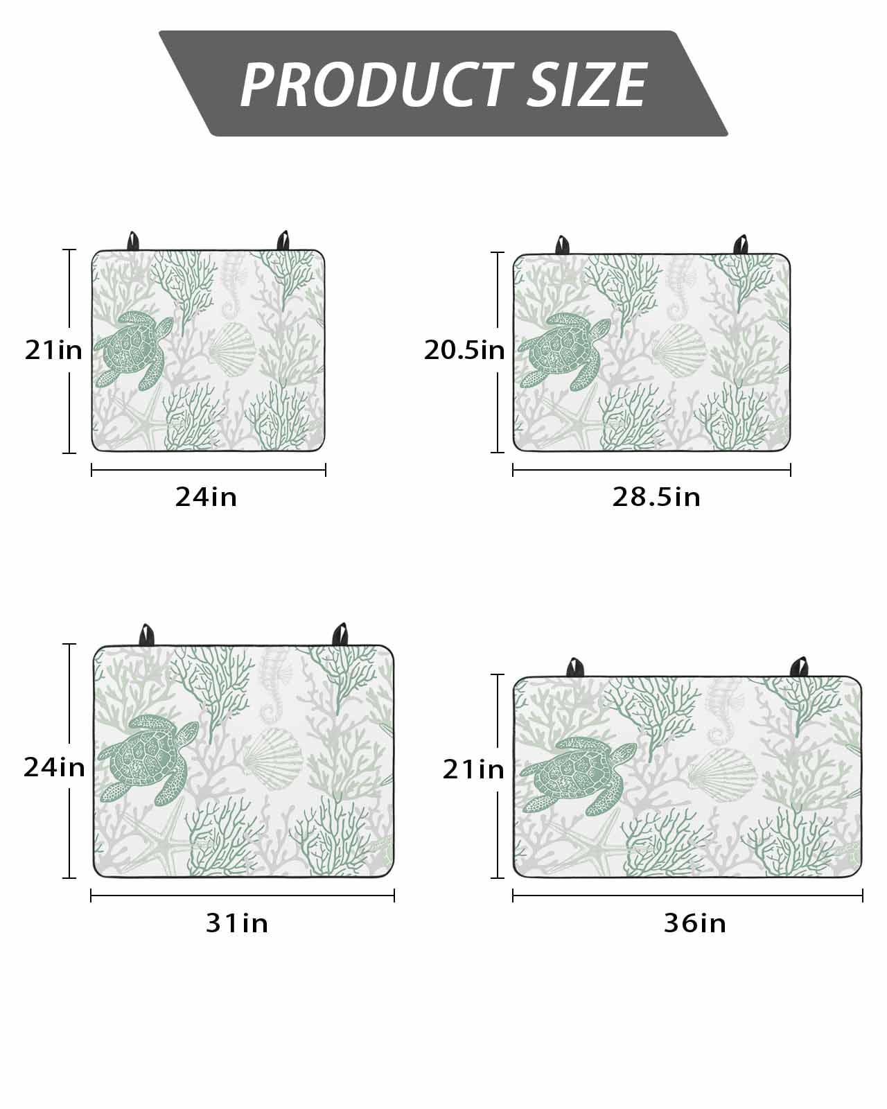 Stove Top Covers for Electric Stove, Green Coastal Glass Stovetop Cover Protector, Sea Turtle Nautical Coral Summer Beach Induction Cooktop Protector Oven Mat for Kitchen Countertop 24"x21"