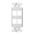 thumbnail image 2 of Cmple - 10 Pack 4 Port Decorator Wall Plate Insert 1-Gang Keystone Faceplate Standard Keystone Jack Decorative Wall Plate - White, 2 of 5