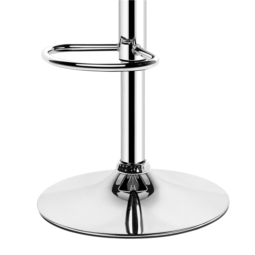 Alden Design Adjustable Swivel Bar Stools Modern Faux Leather Bar Chair Set of 2, Light Grey