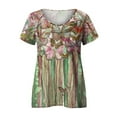 thumbnail image 4 of PENGXIANG Femmes Imprimé Été Manches Courtes O Tee-Shirt Tops, 4 of 4