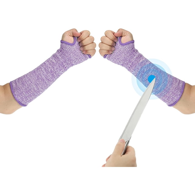 Cut Resistant Sleeve, Arm Safety Protectors Sleeves with Thumb Hole Level 5 Protection Forearm Guard