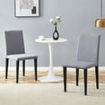 thumbnail image 4 of NYEESS Set of 2 Light Gray Linen Dining Chairs with Black Metal Legs, Modern Upholstered Seat, 4 of 10