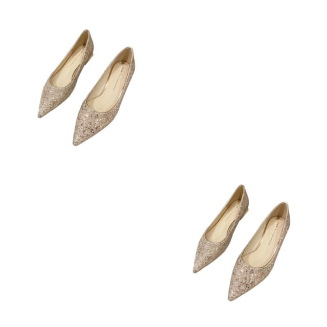 Sonducket 2 mocasines cómodos de fibra de cuero, zapatos de salón delicados y fáciles de cuidar para mujer, zapatos de boda con lentejuelas Type10 NO10