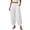 White 1, variant on Vynhevius Women Summer Solid Pleated Barrel Cropped Pants, Elastic High Waist Loose Pocket Ankle Trousers, Versatile Vacation Loungewear Bottoms