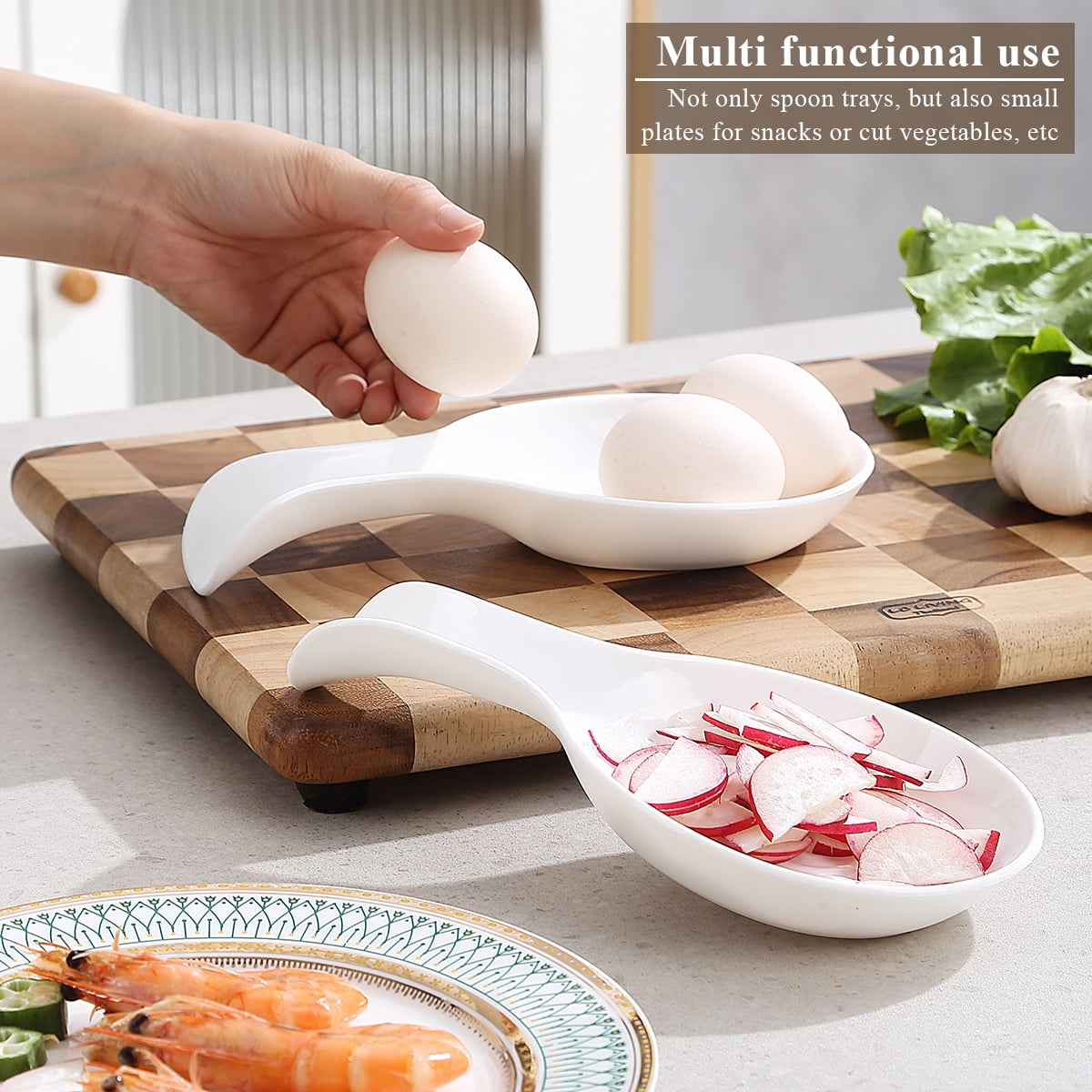 Jeaker Spoon Rest for Stove Top Set of 2, Jeaker Plastic Spoons Holder for Counter Top, Utensil Holder Dishwasher Safe