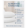 thumbnail image 3 of Almohadas Estándar Lisas Lujo Hoteleras 100% Algodón 2 Pzas Modelo Blanco liso, 3 of 4