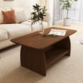 thumbnail image 2 of 47 Inch Rectangular Coffee Table with Storage Shelf - Modern Minimalist Wood Design, 2 of 8