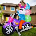 thumbnail image 2 of 6 FT Easter Inflatable Bunny on Motorcycle with Eggs Decorations LED Light Blow Up Rabbit for Yard Lawn Garden Home Outdoor Indoor Holiday Decor, 2 of 6