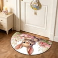 thumbnail image 7 of FEOLGEHLY Happy Easter Door Mat, Bunny Eggs Welcome Doormat for Indoor Outdoor, Spring Floor Mat Non-Slip Washable for Porch Front Door Entrance, 16x24 inch Half Round Easter Decorations Door Mat, A, 7 of 7