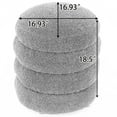 thumbnail image 4 of Ottoman, Soft Boucle Ottoman Stool, Ottoman Footrest Stool for Living Room,Bedroom,Next To The Sofa,The Doorway, 17.1"×17.1"×18.9", Light White, 4 of 7