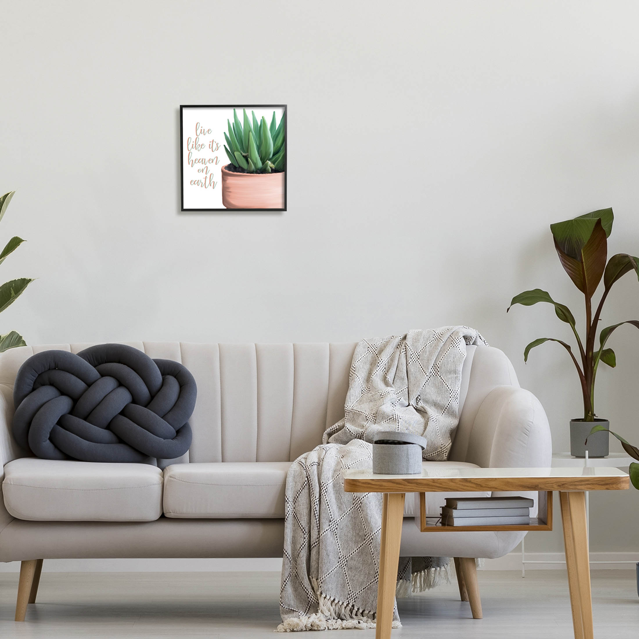Stupell Industries Like It's Heaven On Earth Plant Graphic Art Black Framed Art Print Wall Art, Design by Kim Allen