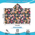 thumbnail image 2 of Pioneer Flower Floral Print Pattern Hooded Bath Towel，50"x30" for Ages 3 To 12 Kids, Quick Dry Lightweight Soft Microfiber Hood Beach Towel Cover Up for Kids, 2 of 7