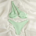 thumbnail image 5 of asdoklhq Womens Swim Shorts Ladies' Split Shoulder Steel Support Bikini Solid Color Two-piece Swimsuit Green L, 5 of 5