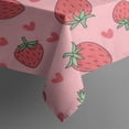 thumbnail image 4 of Red Strawberry Plants Fruit Heart Pink Rectangle Tablecloth 60"x102",Waterproof Polyester Rectangle Table Cloth, Wipeable Spillproof Polyester Tablecloth for Dining, Camping, Indoor and Outdoor, 4 of 6