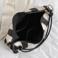 thumbnail image 2 of Bolsa de axila para mujer de axila de rayas de tejido suave para regalo de cumpleaños (negro) Tmvgtek Para Estrenar, 2 of 9