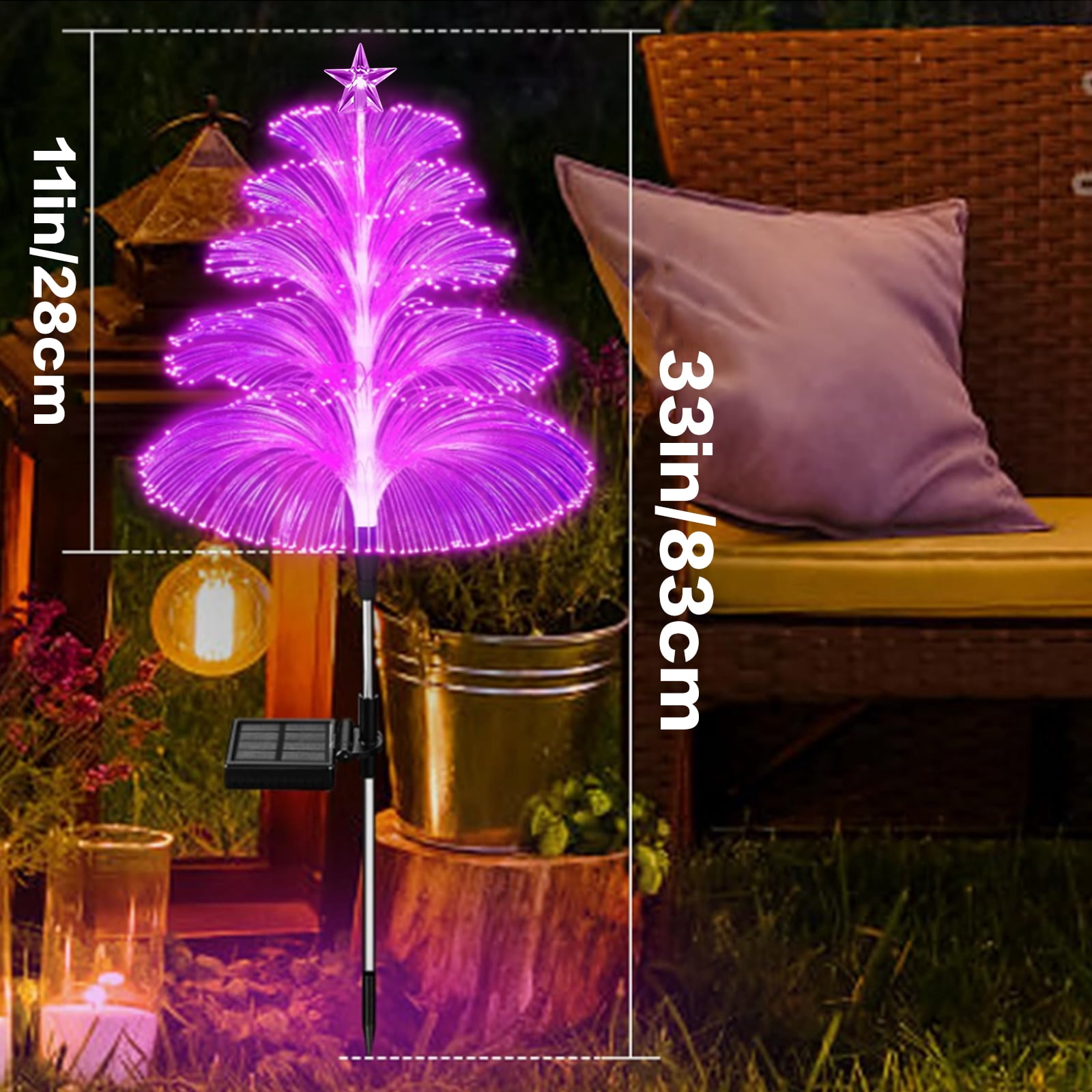 YTKUS 4 Pack Solar Firework Lights Outdoor Waterproof Jellyfish and Star Flower Lights Christmas Garden String Lights for Yard Pathway Walkway Lawn Patio Decoration