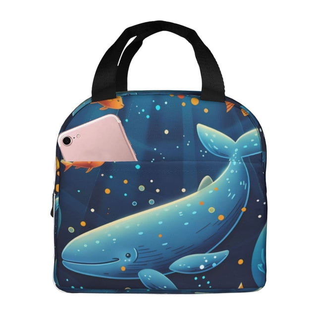 Easygdp Whimsical Underwater Fantasy Bolsa Térmica Premium - Tela Oxford Impermeable, Gran Capacidad, Bolsillo Frontal, Unisex para Trabajo, Escuela, Actividades al Aire Libre y Picnics