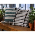 thumbnail image 2 of Woven Braided Teal & Cream Indoor/Outdoor Decorative Pillow, 18"x18", 18'' x 18'' x 0.5'' inches, 2 of 3