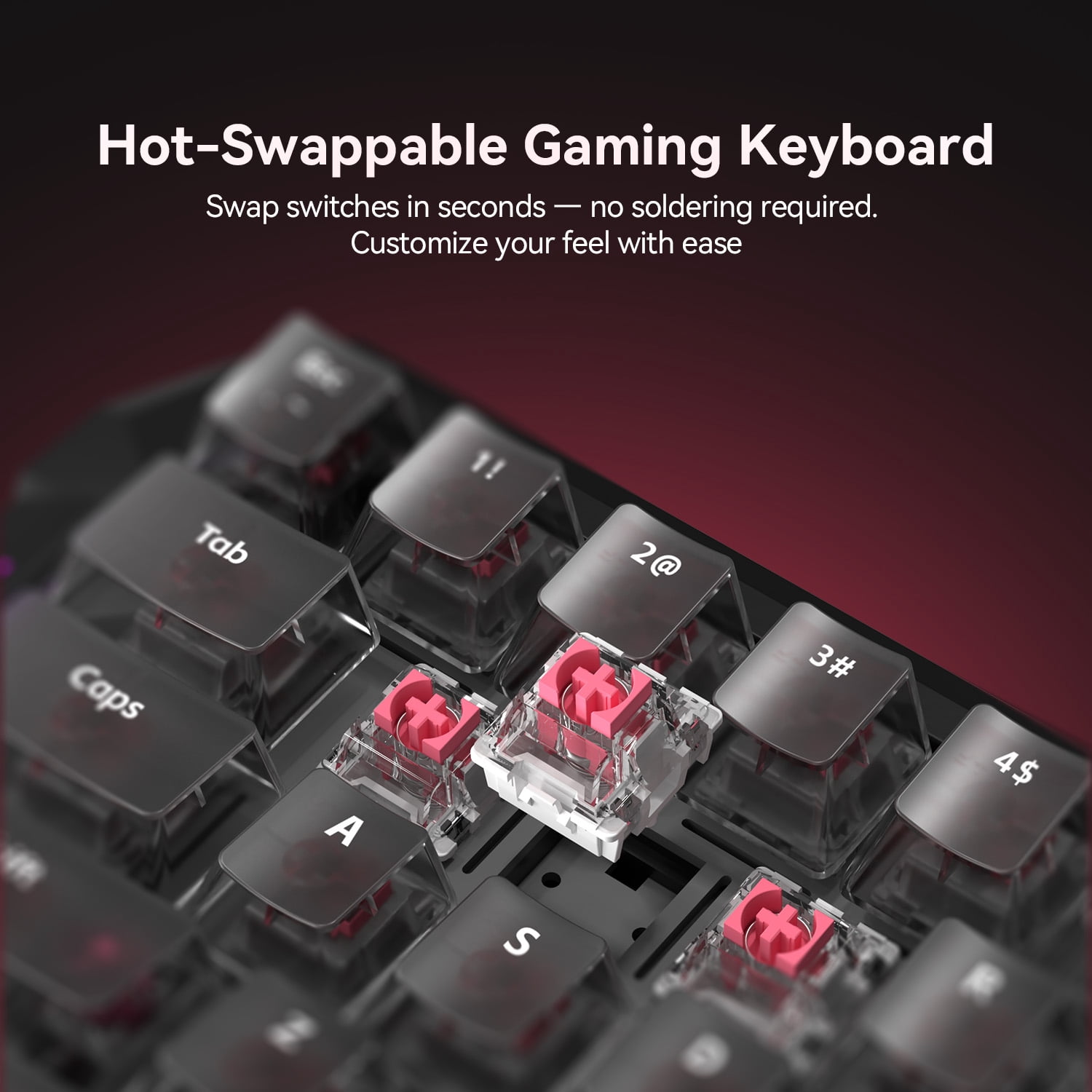 DarkBeacon Blade 65% Gaming Mechanical Keyboard, Compact Mini 68 Key with Linear Wired Keyboard,RGB Backlit, for Windows Laptops and PC Gamers,Black