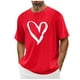 thumbnail image 1 of Tops para hombre, blusas y camisas de cuello redondo y manga corta para hombre. Camiseta/camisa informal de cuello redondo y manga corta con estampado de corazones para hombre. Tops de poliéster para, 1 of 5