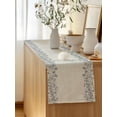 thumbnail image 5 of Table Runner 72 Inches Long for Kitchen Dining, Blue Flower Dresser Scarf Farmhouse, Dining Table Decorations for Wedding/Parties, Spring Farmhouse Country Floral Plant Beige 13 x 72 In, 5 of 8