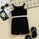 thumbnail image 4 of Ropa Para Bebé (Niño O Niña), Atuendo Para Niño Pequeño, Chaleco De Algodón De Color Sólido A La Moda, Riñonera, Mono, Traje Negro, 4 of 9