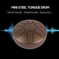 thumbnail image 2 of Tambor de acero 6 notas 3.8 pulgadas Mini Steel Tongue Drum Hand Pan Drum Zen Drum Instrumento de percusión con baquetas para principiantes Educación musical Concierto Mind Healing Yoga Meditación Tomshoo Tambor de acero, 2 of 6