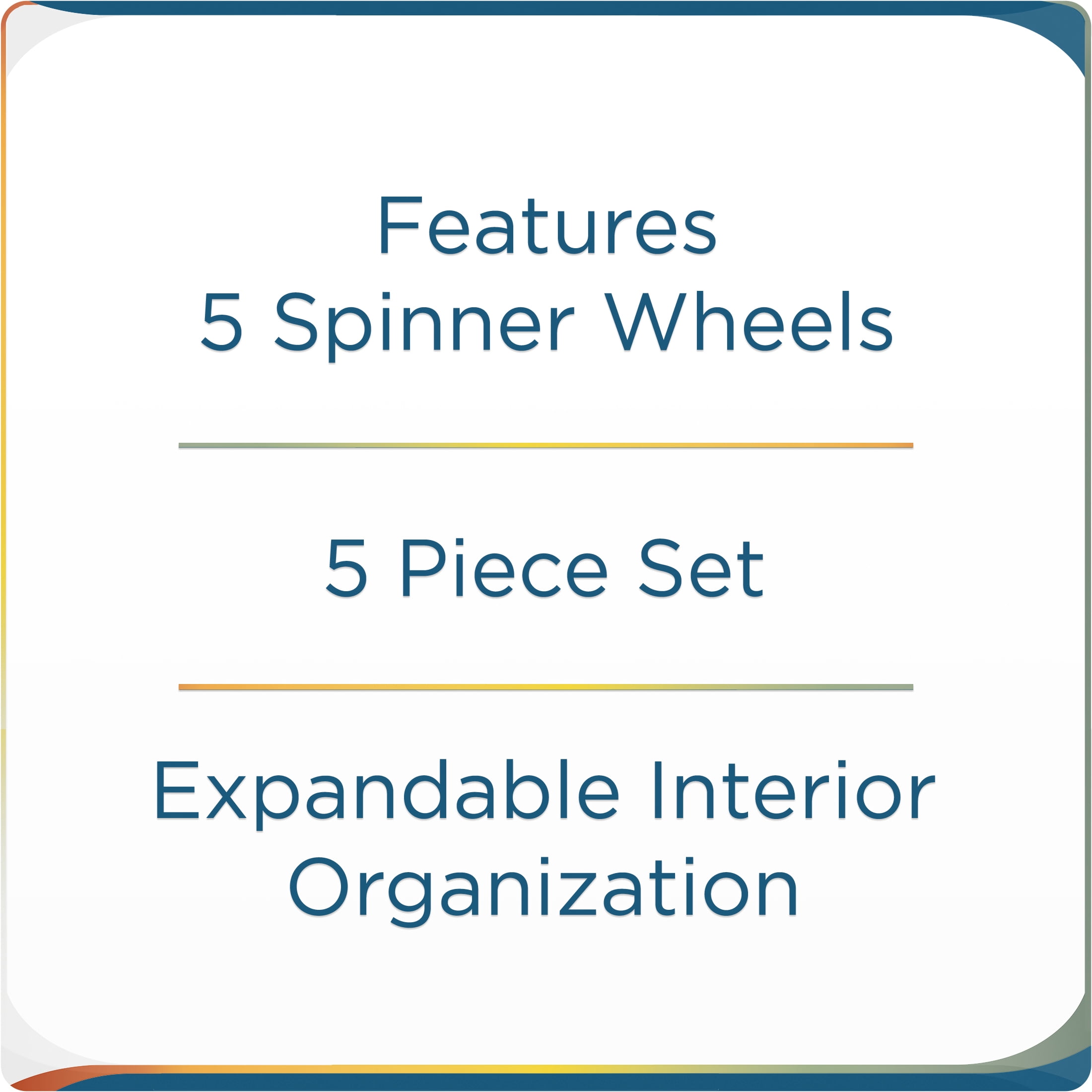 Protege 5 Piece Spinner Luggage Set, Gray, Includes 28" and 25" Check bags, 21" Carry-on