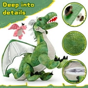 MaoGoLan 7 Pcs Dragon Plush 21.6'' Large Stuffed Mommy Dragon with 4 Babies and 2 Eggs Stuffed Dragon Toys