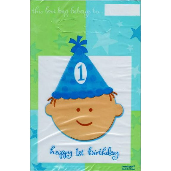 Various 1st Birthday Boy Favor Bags (8ct)