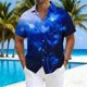 thumbnail image 3 of Blusa y camisa de manga corta con cuello vuelto para hombre, unisex, con botones y cuello alto, de longitud media, 3 of 4