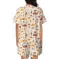 thumbnail image 6 of Susaid UAE Travel1 Print Women's Pajama Set, Button-Up Sleepwear with Elastic Waist Shorts, Perfect for Lounging, Yoga, Beach, and Casual Wear-Medium, 6 of 7