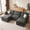 gray, variant on DoMaDing 95" Modular Sectional Sofa for Living Room, U Shaped Couch with Movable Ottomans, Cloud Couch with Comfortable Cushion, Easy Assembly, Sturdy Frame, Dark Gray