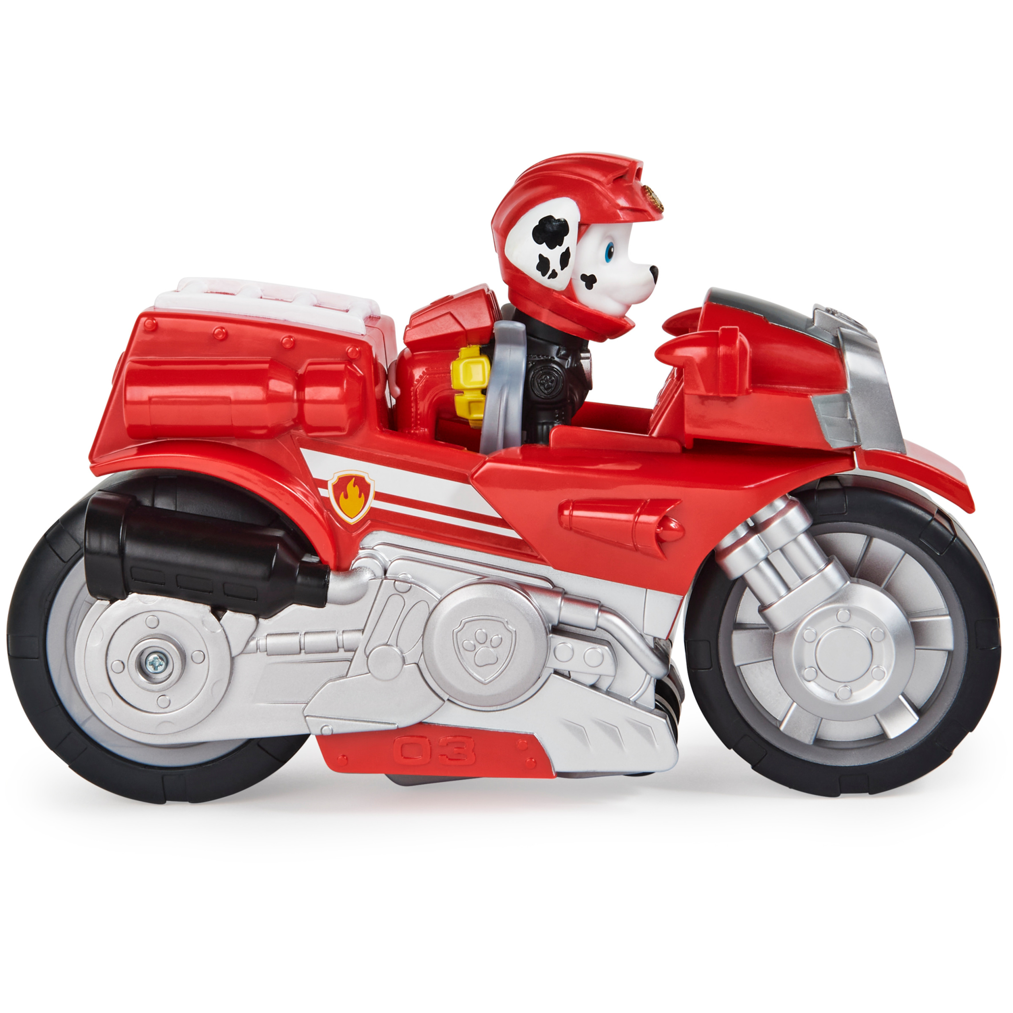 PAW Patrol, Moto Pups Marshall’s Deluxe Pull Back Motorcycle Vehicle with Wheelie Feature and Figure - image 4 of 7