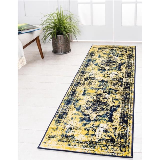 Unique Loom 3141662 2 Pi x 9 Pi 10 Po Salle Garnier Sofia Runner Rug&44; Bleu Marine