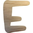 thumbnail image 1 of Wood Letter E Craft Shape, Unfinished 22'' Tall Small Kids Wooden Letter, Brownie Font, 1 of 3