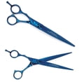 thumbnail image 4 of Grooming Shears Left Hand Blue Titanium Sharp High Performance Remarkable Value (7 Inch Straight Shear), 4 of 5