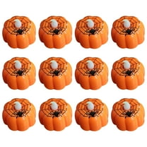 SDJMa Halloween Pumpkin Lights, 12 Pcs 1.7"x1.9" Jack-O-Lantern Tea Light, Mini Halloween LED Pumpkin, Battery Operated Flameless Pumpkin Candles Lamp for Halloween Party Table Ornament