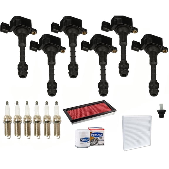 6 Ignition Coils Platinum Spark Plugs & FIlters For Infiniti FX35 3.5L 03-2008