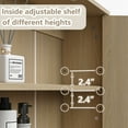 thumbnail image 2 of Funihold Over The Toilet Storage Cabinet, 31''W Modern Fluted Toilet Storage Cabinet with Toilet Paper Storage Holder & Adjustable Shelf for Bathroom, Natural Oak, 2 of 7