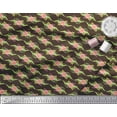 thumbnail image 3 of Soimoi Brown Cotton Voile Fabric Leaves & Camellias Floral Printed Fabric 1 Yard 56 Inch Wide, 3 of 3