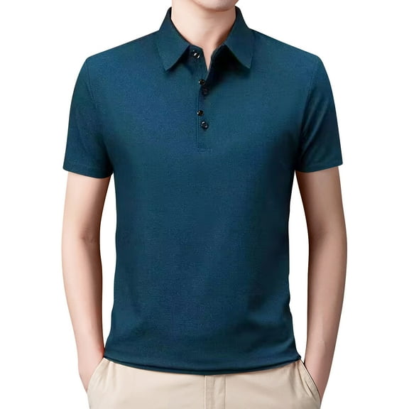 kamemir Polo Shirts for Men Men's Dry Moisture-Wicking Polo Shirt(Navy,L)
