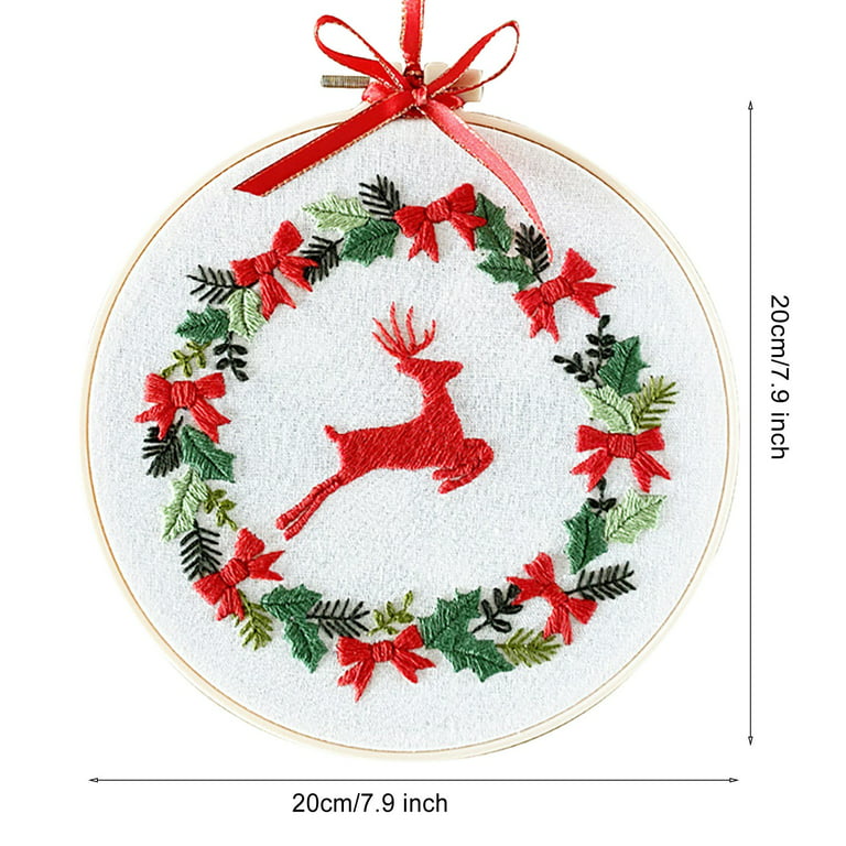 QIIBURR Cross Stitch Kits for Kids Full Range of Embroidery Cross Stitch  Stamped Christmas Cloth Gift Floral Kit Christmas Cross Stitch Kits Stamped  Cross Stitch Kits 